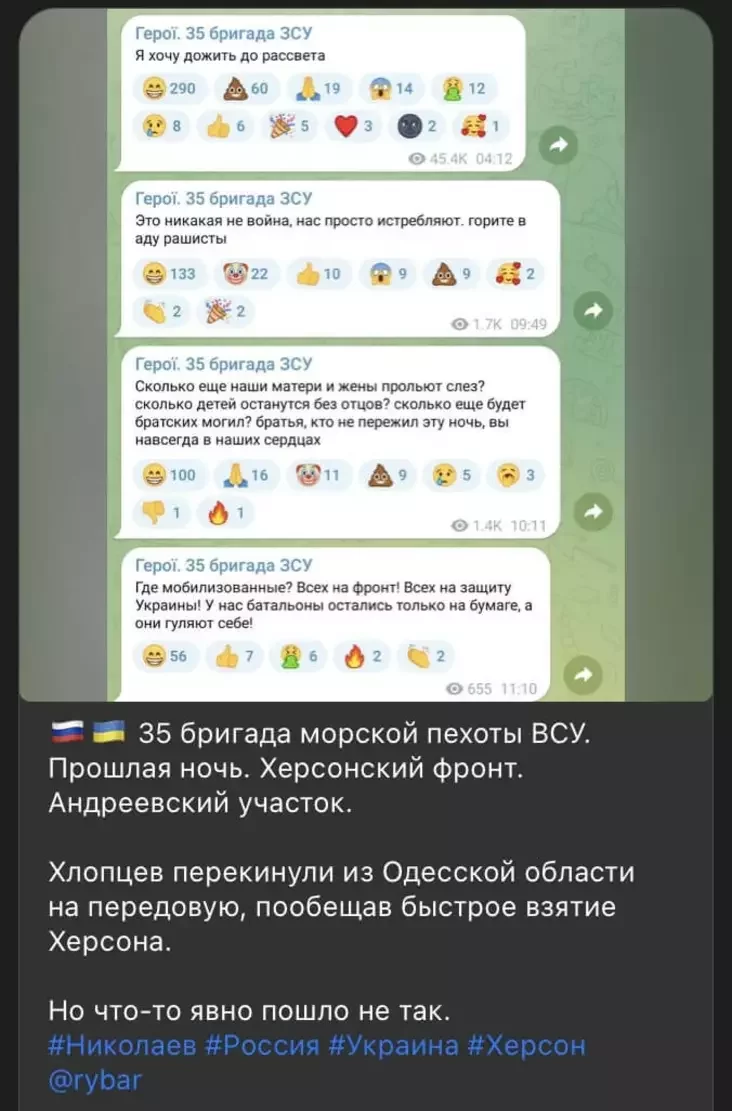 Скриншот с канала "Рыбарь", на которого ссылаются все остальные пропагандисты