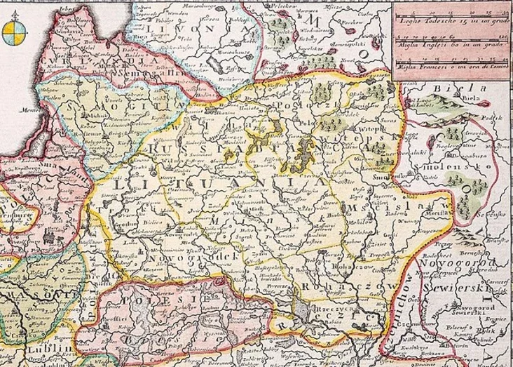 Samogitia, Lituania-Russia Bianca, Moscovia (G. Albrizzi, I. Tirion, 1740)