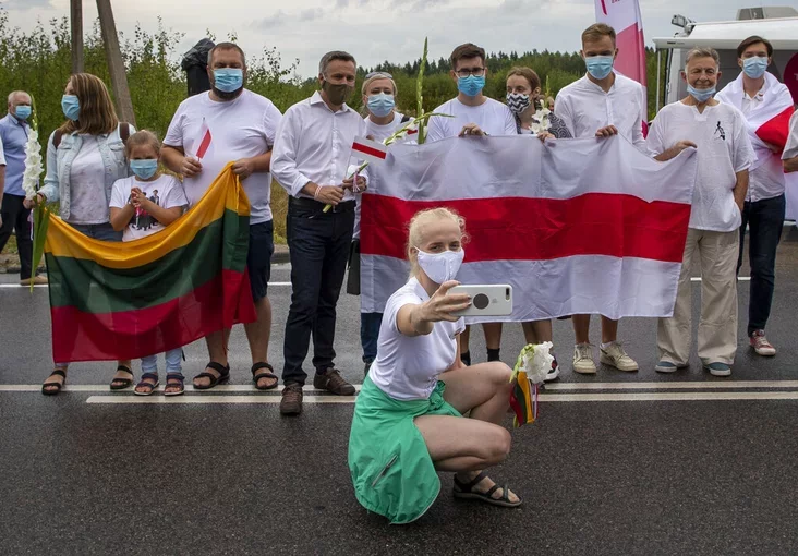 Акция в поддержку Беларуси «Путь свободы» Action in support of Belarus 