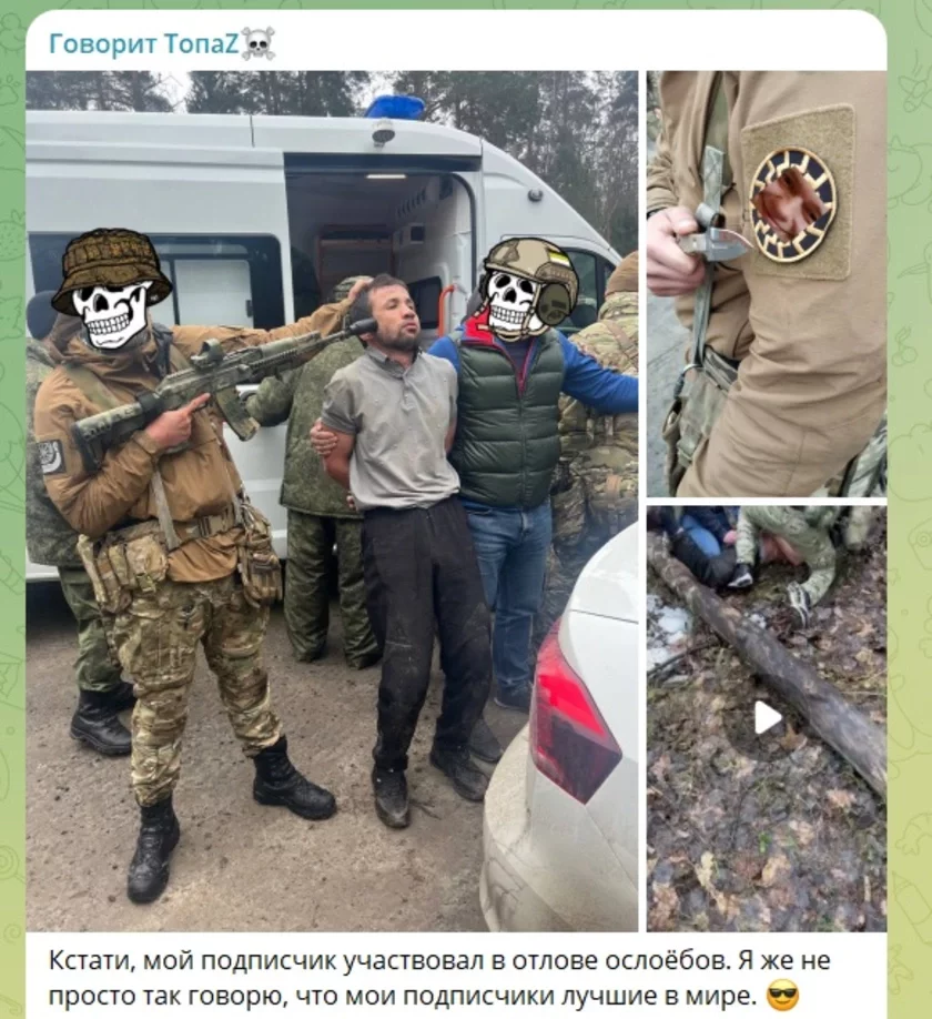 The Russian commando who cut off the ear of a detained Tajik has a patch with a swastika on his uniform U rośsijskoho śpiecnazovca, otriezavšieho ucho zadieržannomu tadžiku, na formie jesť našivka so svastikoj U rasijskaha śpiecnazaŭca, jaki adrezaŭ vucha zatrymanamu tadžyku, na formie našyŭka sa svastykaj