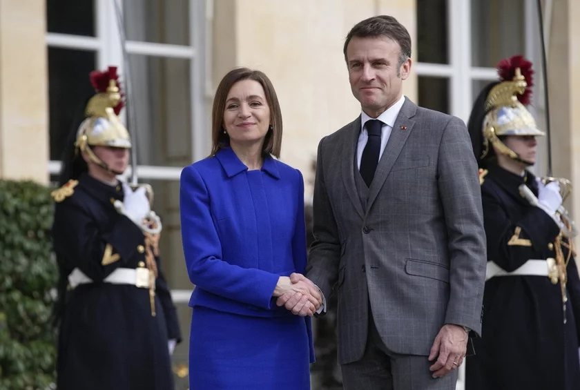 Maja Sandu Emaniuel Makron Majia Sandu Emmaniuel Makron Maia Sandu Emmanuel Macron