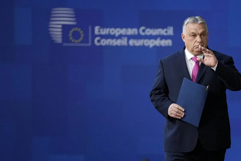 Viktar Orban padčas samitu ES u Bruseli. Fota: Virginia Mayo / AP